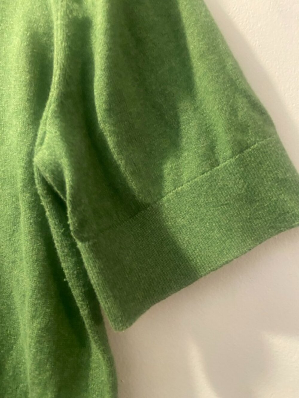 J.Crew Green Cotton Cashmere Short Sleeve Sweater L - Picture 4 of 6